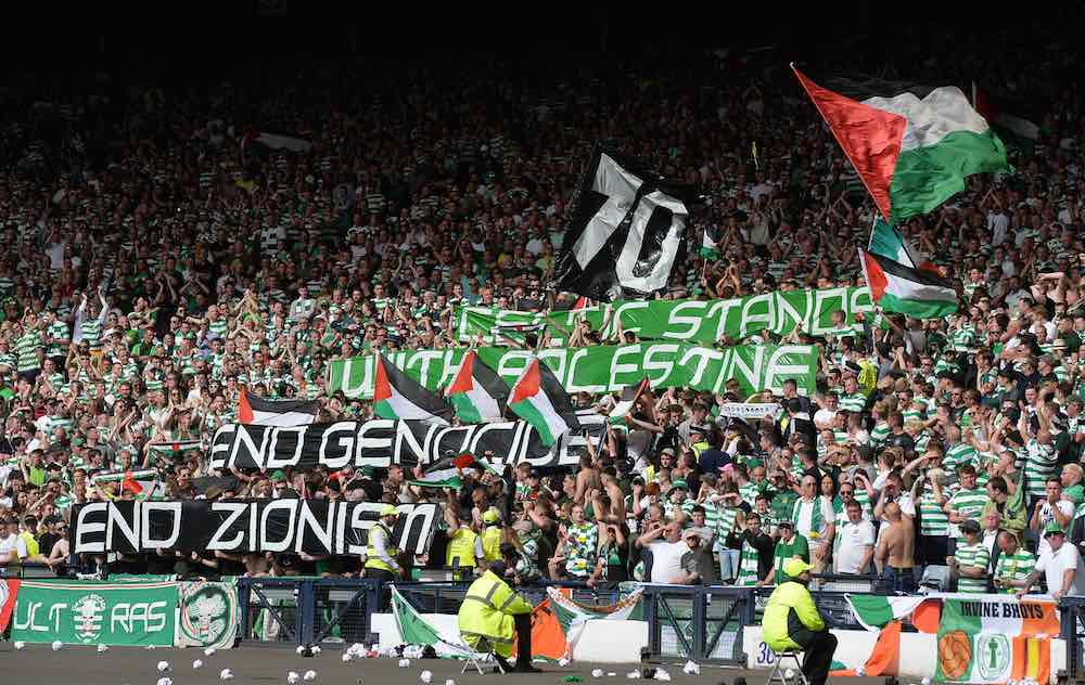 Celtic Fans Palestine Flags