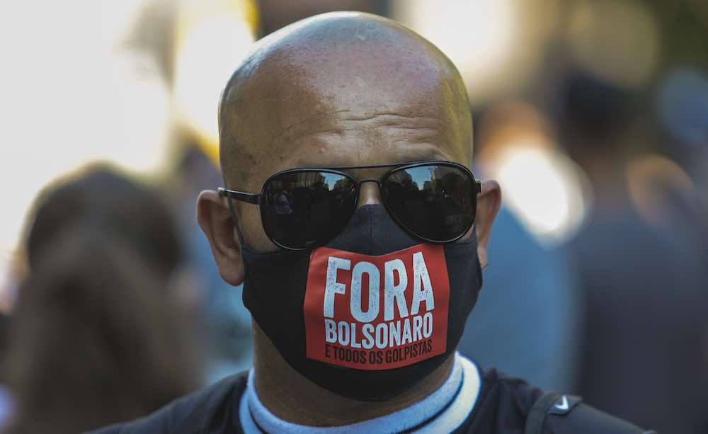 Bolsonaro Out Protest football politics