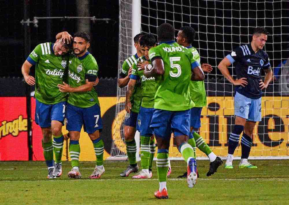 Seattle Sounders celebrate 7-20