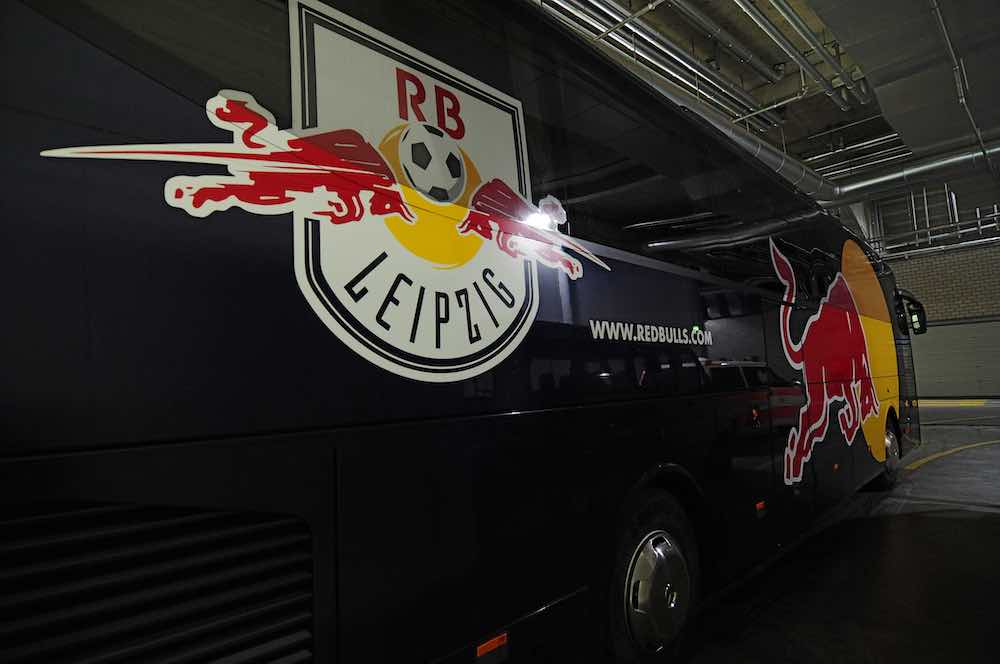 RB Leipzig red bull bus