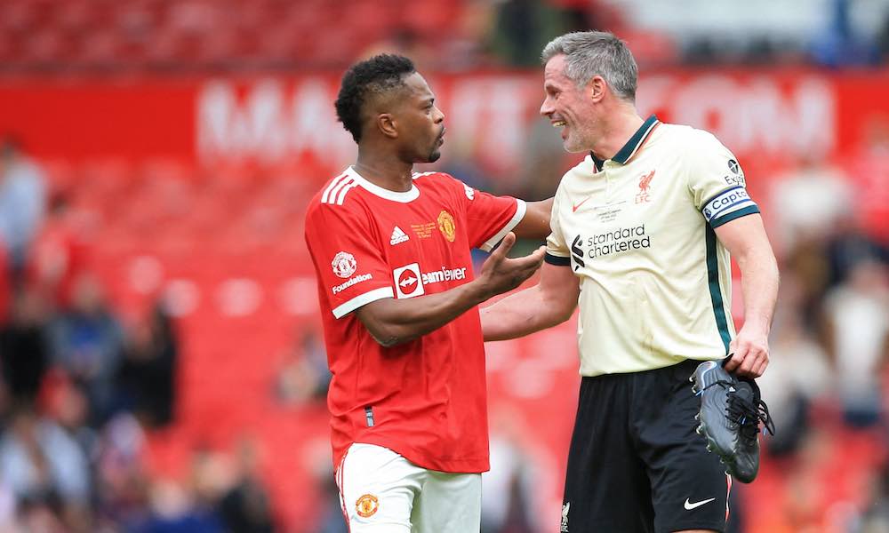 Patrice Evra Jamie Carragher Man United Liverpool legends